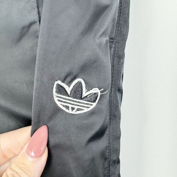 ADIDAS ORIGINALS | 7/8 Length Wide Leg Satin Look Track Pants Women’s Size Small - Picture 9 of 15